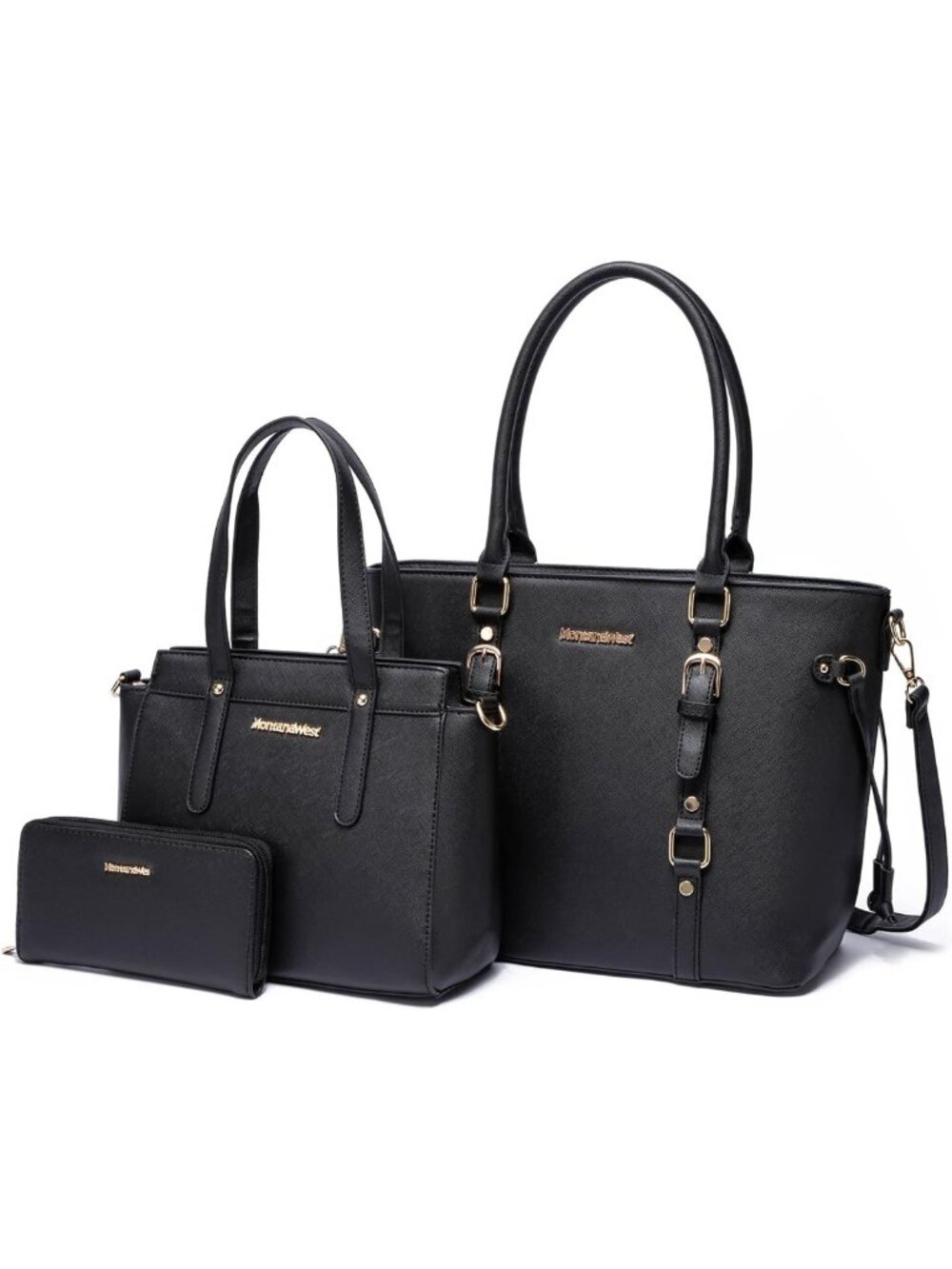 Stylish 3PCS Women's Tote Bag, Wallet & Shoulder Satchel Handbag Set